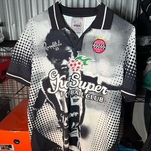 Black and White Ronaldinho Polo Shirt jersey